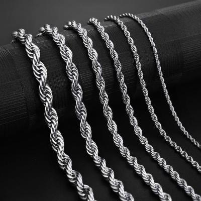 JDY6H 2/3/4/5/mm 316L Rope Chain Necklace 2022 Trendy Stainless Steel No Fade Gold Color Necklace for Women Men Waterproof Choker M