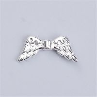 DoreenBeads 10 PCs Zinc Based Alloy Spacer Beads Wing silver color DIY Findings 19mm( 6/8") x 8mm( 3/8")  Hole: Approx 1.2mm Beads