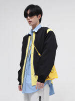 Style Korean Personality Contrast Color Design Shoulder Pad Men Casual Jacket 2022 Spring New Fashionable Tops 2A1773