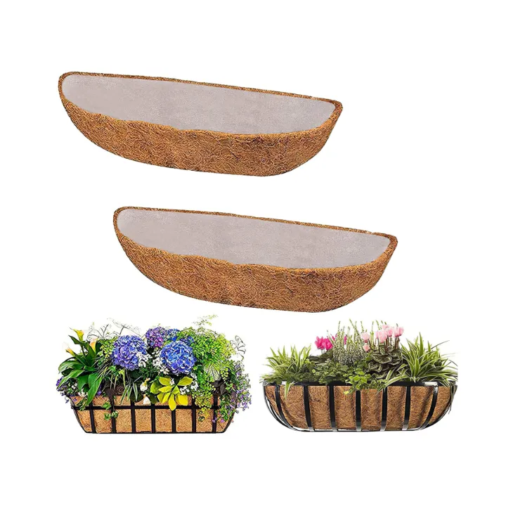 【Multifunction】 Coconut Mat Manger Flower Basket with NonWoven Liner