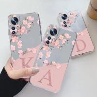 For Redmi Note 12S Phone Case Soft Slim Luxury A-Z Letters Cover Funda Bumper For Redmi Note 12S Transparent Coque Shockproof