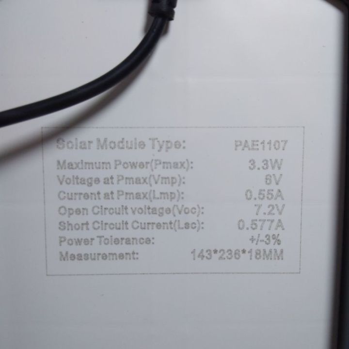 แผงโซล่าเซลล์-แผงชาร์จโซล่าเซลล์4w-6v-pae1107-แผงชาร์จแบตเตอรี่-ftee78-ชาร์จโทรศัพท์-และอื่นๆ-solar-cell-ชาร์จแบตเตอรี่-ชาร์จมือถือพกพา-คุณภาพดี-ทน