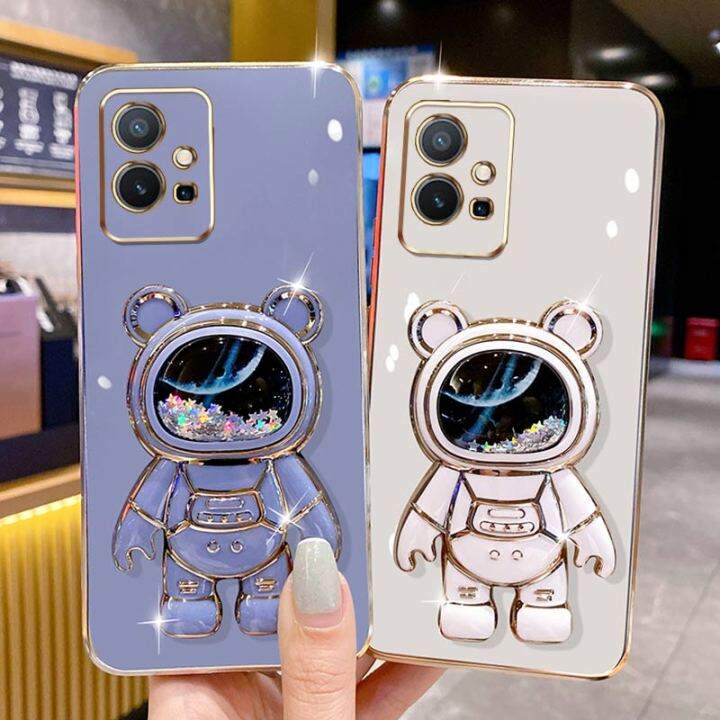 andyh-phone-case-vivo-y75-5g-t1-5g-iqoo-z6-5g-y55-5g-y33s-5g-6dstraight-edge-plating-quicksand-astronauts-who-take-you-to-explore-space-bracket-soft-luxury-high-quality-new-protection-design