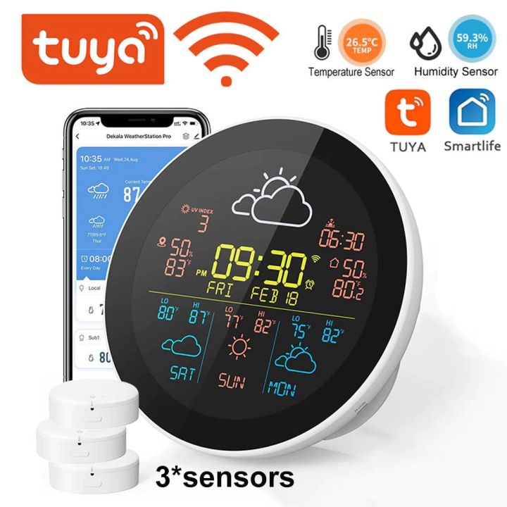 Hot Multi-Functional Indoor Humidity Monitor Digital Desktop  Thermometer Hygrometer Weather Station - China Weather Station with WiFi  Wireless, Professional Weather Station