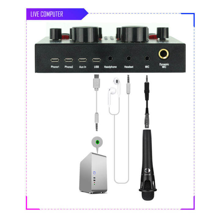 computer-phone-live-sound-card-multiple-effects-mixer-board-wireless-broadcast-streaming-compact-voice-changer