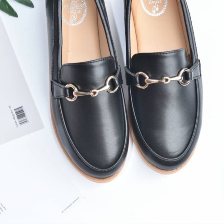 size-36-41-classic-loafer-รองเท้าโลฟเฟอร์ผู้หญิง-ทรงสวม-ส้นแบน-หนังหุ้มส้น