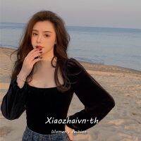 Xiaozhainv เสื้อกำมะหยี่ แขนยาว สไตล์เกาหลี แฟชั่นสำหรับสตรี