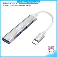 USB ฮับ4ฮับ USB พอร์ต USB บางมินิอะแดปเตอร์ข้อมูลดองเกิลมีพอร์ตพร้อมสายเคเบิลสำหรับแฟลชไดร์ฟเครื่องพิมพ์แล็ปท็อป PC