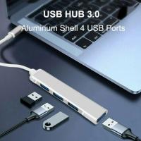 [HOT HAIXWLXKWW 589] 4พอร์ต USB 3.0 Hub Extensions 2.0 Adapter Station Data Aluminium Splitter