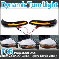 Dynamic Turn Signal LED Side Mirror Indicator Blinker Light for Peugeot 208 2008 12’-22 Citroen C3 MK3 C4 Cactus Opel Corsa FSignal Light Assemblies P