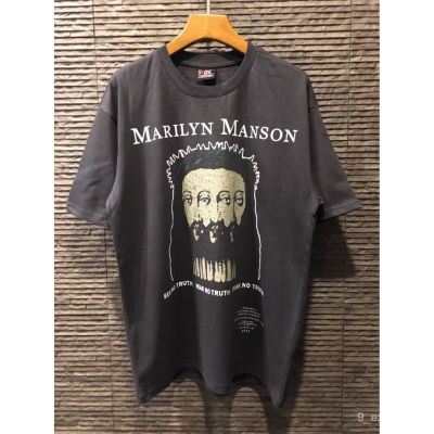 HG FEAR OF GOD FOG 1997 MARILYN MANSON BELIEVE GOD IS NOWHERE WASHED OLD SHORT SLEEVE T-SHIRT เสื้อวินเทจ เฟียร์ออฟก๊อด เสื้อยืดคอกลม
