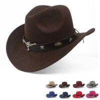 [Fine Jewelry]2019 ChildWool HollowCowboy Hat Roll Up Brim Boy Girl Outblack Sombrero HombreCap ขนาด52 54