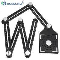 Construction Tools Multi Angle Measuring Six Fold Ruler Tile Hole Locator Trepanning Lineation Glass Punching Contour Gauge