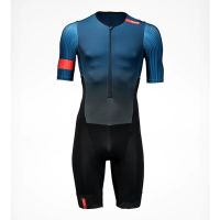 Triathlon Race Suit Pro Team Training Skinsuit Mens Short Sleeve Performance Jumpsuit Trisuit Swimming/Running/Cycling Sets