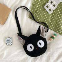 QLXLXM น่ารัก แมว ลายสัตว์ กระเป๋าถือ กลางแจ้ง ซิป Plush Crossbody กระเป๋าสะพายผู้หญิง กระเป๋าMessenger กระเป๋าลำลอง