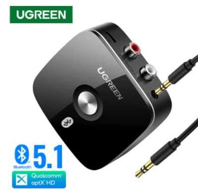 Ugreen 3.5 mm Bluetooth Receiver 5.1 Wireless auido Music Adapter สำหรับรถยนต์