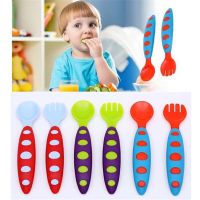 Baby Spoon and Fork Safety Silicone Feeding Flatware Baby Feeder Utensils Feeding Spoon Tableware Spoon Feeder food baby feed Bowl Fork Spoon Sets