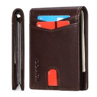 【CC】 Mens Wallet Leather Man Blocking Anti-theft  Business Ultra-thin Money Clip Cowhide Card Holder