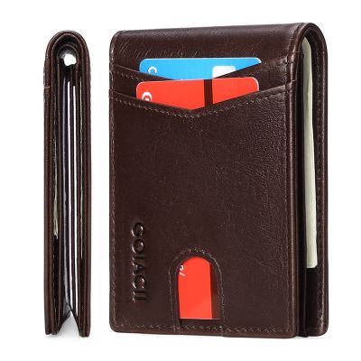 （Layor wallet） ผู้ชาย39; S มินิกระเป๋าสตางค์หนังแท้กระเป๋าสตางค์ผู้ชาย RFID ปิดกั้นธุรกิจป้องกันการโจรกรรมบางเฉียบคลิปเงิน Cowhide ผู้ถือบัตรกระเป๋า