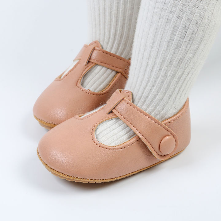 รองเท้าที่ช่วยเด็กหัดเดินแรกสำหรับเด็กทารกผู้หญิงแฟลต-pu-พรีเมี่ยมสำหรับงานปาร์ตี้เทศกาลงานเบบี้ชาวเวอร์