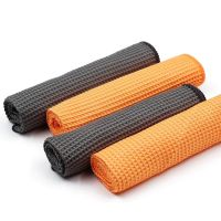 【LZ】▪  Car Wash Waffle Weave Toalha Limpeza De Vidro Secagem De Água Microfibra Janela Limpe Auto Detalhamento Waffle Cozinha Banheira 40x40cm 2 Pcs