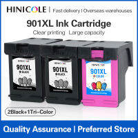 Hinisole 2สีดำ1สีตลับหมึกสำหรับ HP901ตลับหมึกสำหรับ HP 901XL Officejet J4500 J4524 J4530 J4580 J4585