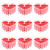 9 Pcs Heart Shaped Scented Tea Light Wedding Lights Candles Aroma Proposal Home Adornment Decorate Tealight