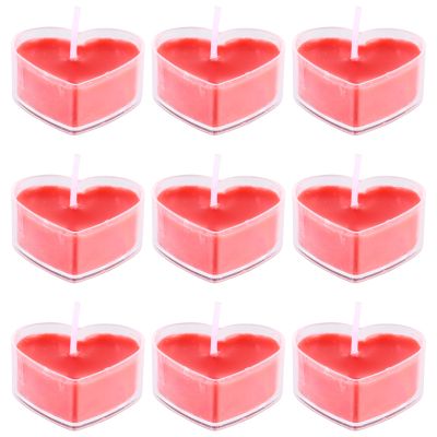 9 Pcs Heart Shaped Scented Tea Light Wedding Lights Candles Aroma Proposal Home Adornment Decorate Tealight