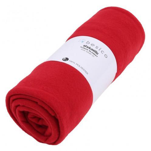 BARI เบสิโค ผ้าห่มฟลีซ ขนาด 50 x 80 นิ้ว สีแดงเข้ม