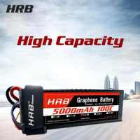 แบตเตอรี่ Lipo HRB Graphene 2s 5000 mah 100c สำหรับของเล่น RC รถ เครื่องบิน เรือ ฯลฯ