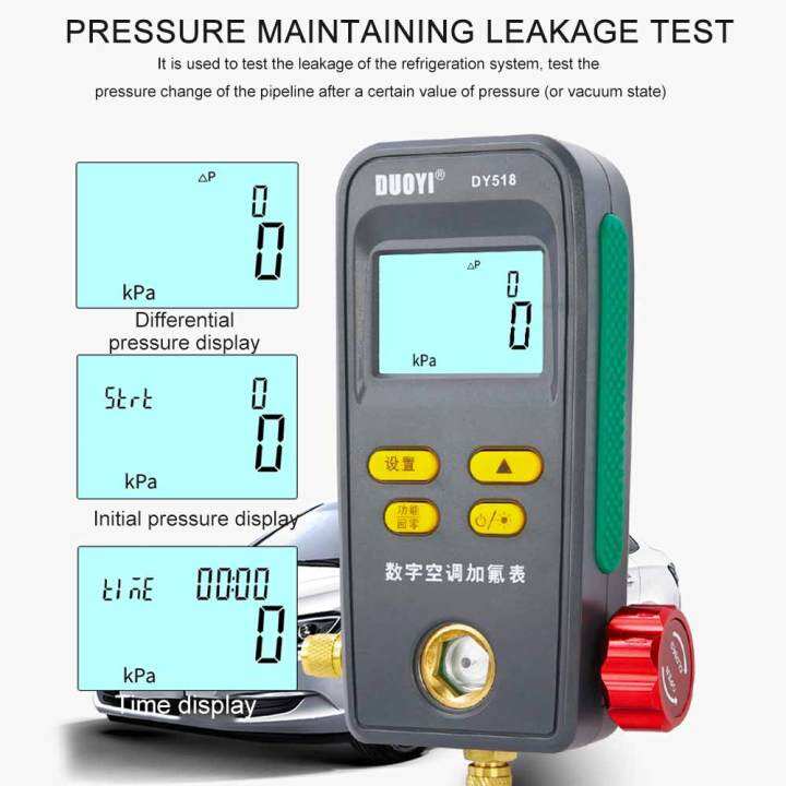 Digital Refrigeration Pressure Gauge Manifold Digital Vacuum HVAC Meter