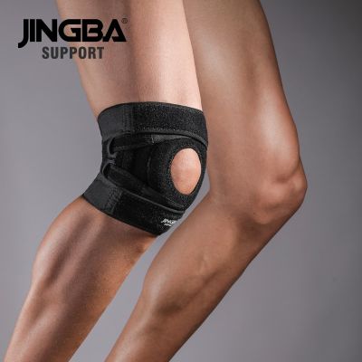 JINGBA สนับเข่าปรับได้วอลเลย์บอลกีฬากลางแจ้งเข็มขัดซัพพอร์ทอุปกรณ์พยุงเข่าบาสเกตบอลฟิตเนสป้องกันเข่าเข่า