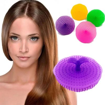 ☌ Shampoo Brush Soft Silicone Head Massage Brush Health Care Portable Pet Shower Brush Hair Washing Comb Shower Hair Clean