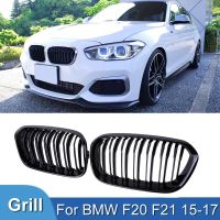 Pulleco For BMW F20 F21 118i 120i 125i 116i Car Front Bumper Grilles Kidney Racing Grill  Double Slat Replacement Grille 15-17