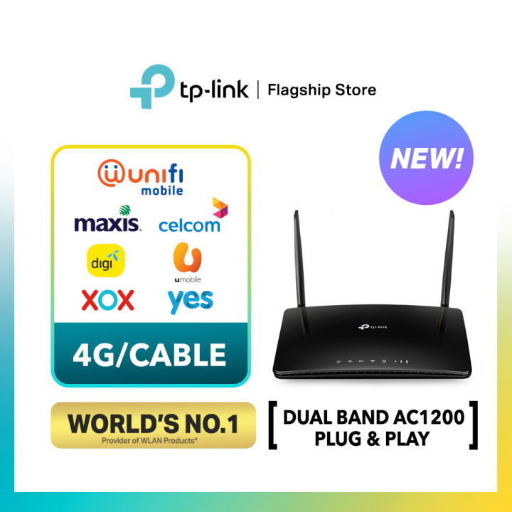 TP-Link 4G+ Cat6 (2.4Ghz+5Ghz) AC1200 Wireless Dual Band Gigabit Router  Archer MR500 | Lazada