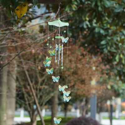 สินค้าใหม่ กระดิ่งลม ลายผีเสื้อ สีเขียว Wind Chime กระดิ่งลมคริสตัล โมบายอะคริลิค ตกแต่งบ้าน ตกแต่งสวน