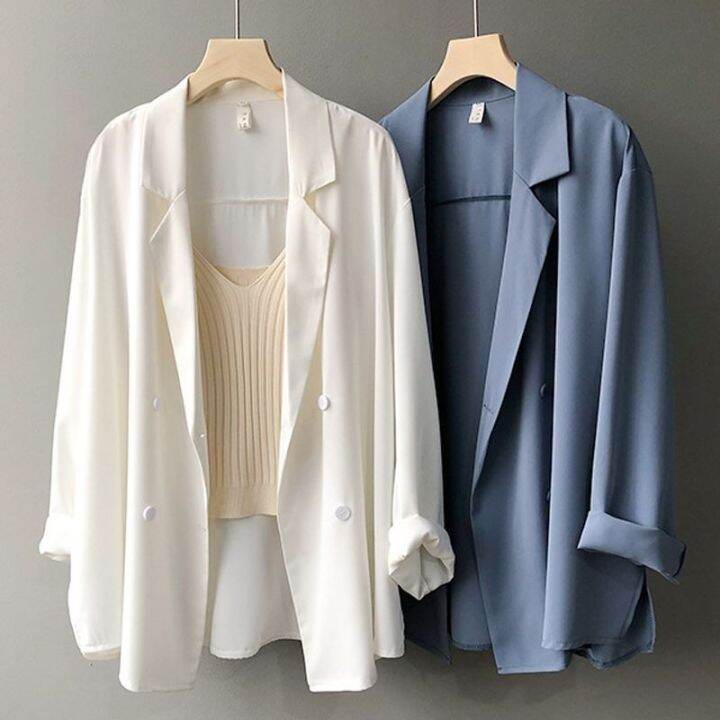 korean-style-sunscreen-chiffon-suit-jacket-thin-design-loose-drape-blazer