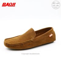 BAOJI รองเท้าหนัง ทรงโลฟเฟอร์ หนังกลับ รุ่น BK1075 (สีดำ /น้ำตาลกากี/ น้ำตาลเหลือง /เขียว) ไซส์ 40-45