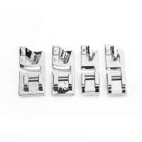 [Blue Lake] จักรเย็บผ้าเท้า Presser 4Pcs Rolled Hem Presser Foot Stainless Steel Thin Fabrics Available DIY Making 7307 Hemming Foot