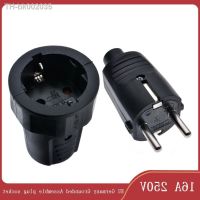 ♣☑ Black EU 16A UPS PDU Germany Grounded Assemble Wired plug socket Korea Russia Power Cable Female Male Detachable Connector 3500W