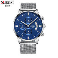 NIBOSI Hot Relogio Masculino 2309 Stainless Steel Band Top Luxury Brand Military Business Chronograph Wrist Watch Men Sport