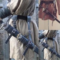 【A HOT】เข็มขัดยุคกลางผู้ถือดาบหนัง Sheath Scabbard กบผู้ชายผู้หญิง Larp Viking Knight เครื่องแต่งกายอุปกรณ์เสริม Rapier แขวนสายรัดเอว