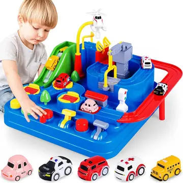 Kids Race Track Toys For Boy Car Adventure Toy For 3 4 5 6 7 Years Old Boys  Girls, Puzzle Rail Car, City Rescue Playsets Magnet Toys W/ 3 Mini Cars