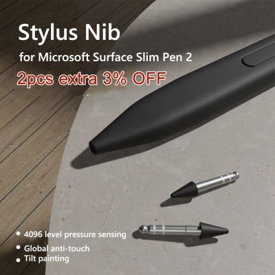 ชุดเปลี่ยนปลายปากกาสไตลัสแบบปลายปากกา1คู่สำหรับ Microsoft Sur Slim Pen 2ปากกาแม่เหล็กเปลี่ยนปลายปากกา Nibs ดินสอสัมผัส