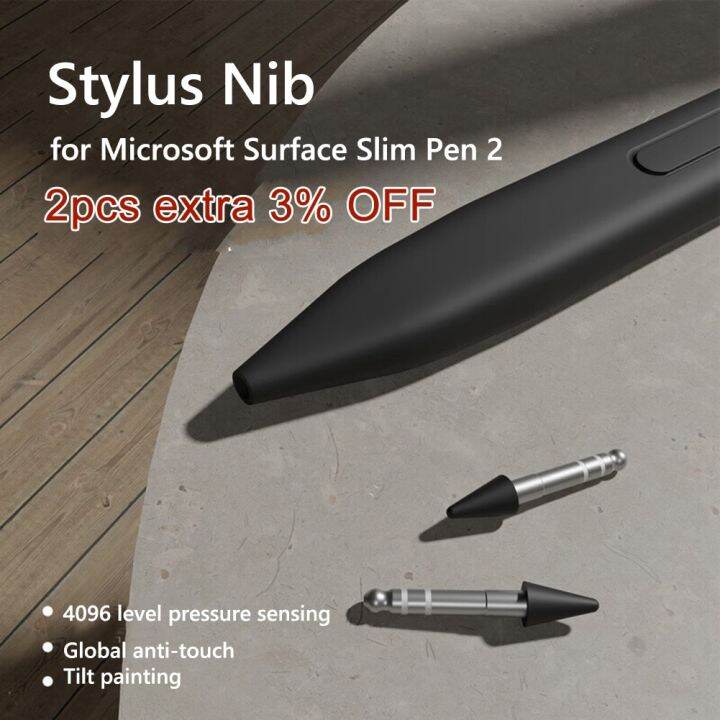 ชุดเปลี่ยนปลายปากกาสไตลัสแบบปลายปากกา1คู่สำหรับ-microsoft-sur-slim-pen-2ปากกาแม่เหล็กเปลี่ยนปลายปากกา-nibs-ดินสอสัมผัส