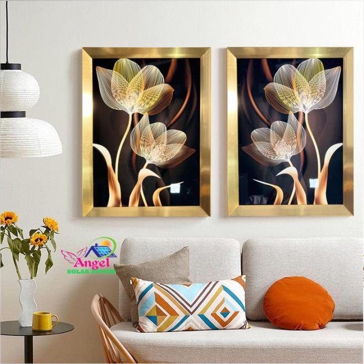 Frame with Painting and beads Glass effect Wall Frame Wall decoration