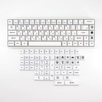 【▼Hot Sales▼】 sijieyis8 129คีย์สีดำและสีขาวญี่ปุ่น Keycaps Pbt ปุ่มกดคีย์บอร์ดเครื่องกลเชอร์รี่โปรไฟล์เข้ากันได้กับ Mx สวิตช์ Gk61/64