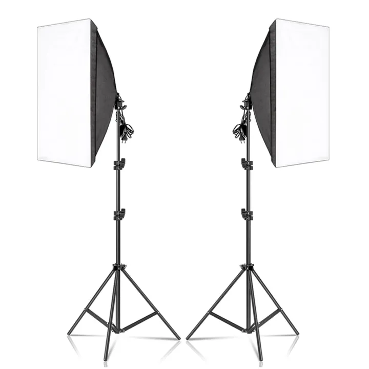 Photography Soft Light Box 50 * 70cm Light Box Kit E27 45W LED Light +  Studio Soft Light Box + 2 Meter Tripod (2pcs) | Lazada PH