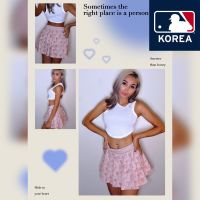 MLB Skirt (cotton) กระโปรงMLB เนื้อผ้าคอตตอน เอวยืดจากหน้าผ้า4นิ้ว**ป้ายแคร์ตัดครึ่งเนื่องจากการนำเข้า**