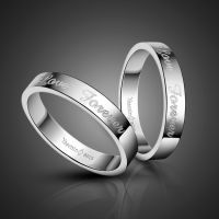 Fashion 925 Sterling Silver Forever Love Engagement Ring Solid Silver Couple ring Woman or Man Single ring Wholesale jewelry